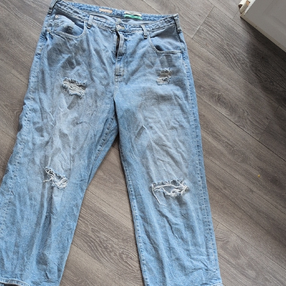 Pilcro by Anthropologie Blue Denim Distressed Jeans Women's Size 22 / 14‎